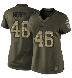 Women's Nike Dallas Cowboys #46 Alfred Morris Elite Green Salute to Service NFL Jersey