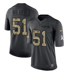 Men's Nike Dallas Cowboys #51 Kyle Wilber Limited Black 2016 Salute to Service NFL Jersey