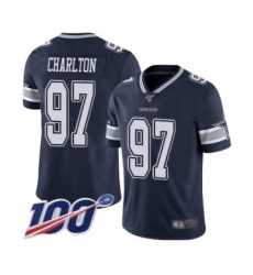 Men's Dallas Cowboys #97 Taco Charlton Navy Blue Team Color Vapor Untouchable Limited Player 100th Season Football Jersey