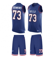 Men's Nike Buffalo Bills #73 Dion Dawkins Limited Royal Blue Tank Top Suit NFL Jersey