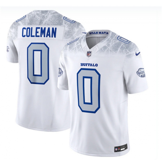 Men's Buffalo Bills #0 Keon Coleman White 2025 F.U.S.E. “Rivalries” Vapor Limited Football Stitched Jersey