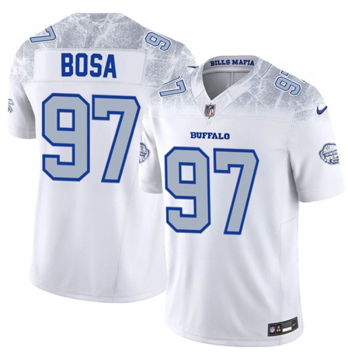Men's Buffalo Bills #97 Joey Bosa White 2025 F.U.S.E. “Rivalries” Vapor Limited Football Stitched Jersey