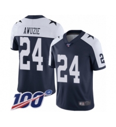 Men's Dallas Cowboys #24 Chidobe Awuzie Navy Blue Throwback Alternate Vapor Untouchable Limited Player 100th Season Football Jersey