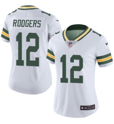 Women's Nike Green Bay Packers #12 Aaron Rodgers White Vapor Untouchable Limited Player NFL Jersey