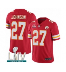 Men's Kansas City Chiefs #27 Larry Johnson Red Team Color Vapor Untouchable Limited Player Super Bowl LIV Bound Football Jersey