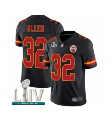 Men's Kansas City Chiefs #32 Marcus Allen Limited Black Rush Vapor Untouchable Super Bowl LIV Bound Football Jersey