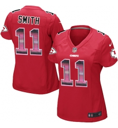 Women's Nike Kansas City Chiefs #11 Alex Smith Limited Red Strobe NFL Jersey