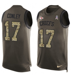 Men's Nike Kansas City Chiefs #17 Chris Conley Limited Green Salute to Service Tank Top NFL Jersey