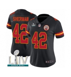 Women's Kansas City Chiefs #42 Anthony Sherman Limited Black Rush Vapor Untouchable Super Bowl LIV Bound Football Jersey
