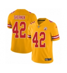 Youth Kansas City Chiefs #42 Anthony Sherman Limited Gold Inverted Legend Football Jersey