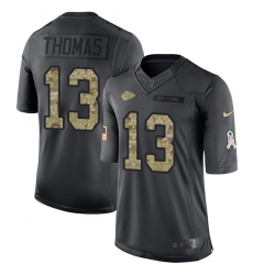 Youth Nike Kansas City Chiefs #13 De'Anthony Thomas Limited Black 2016 Salute to Service NFL Jersey
