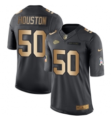 Men's Nike Kansas City Chiefs #50 Justin Houston Limited Black/Gold Salute to Service NFL Jersey