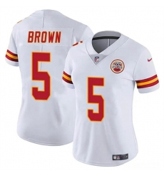 Women's Kansas City Chiefs #5 Hollywood Brown White Vapor Untouchable Limited Football Stitched Jersey(Run Small)