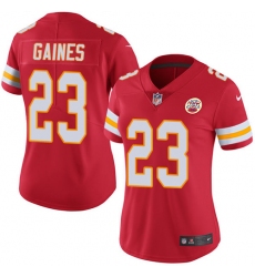 Women's Nike Kansas City Chiefs #23 Phillip Gaines Red Team Color Vapor Untouchable Limited Player NFL Jersey