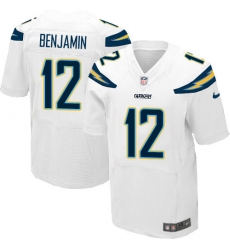 Men's Nike Los Angeles Chargers #12 Travis Benjamin Elite White NFL Jersey