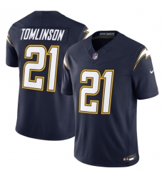 Men's Los Angeles Chargers #21 LaDainian Tomlinson Navy 2025 F.U.S.E. Alternate Vapor Limited Football Stitched Jersey